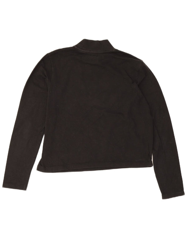Top corto grafico da donna Puma manica lunga UK 12 medio nero