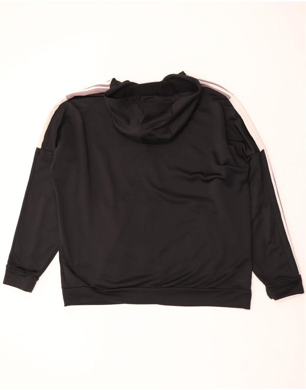 Maglione con cappuccio e zip da uomo Adidas 2XL poliestere nero