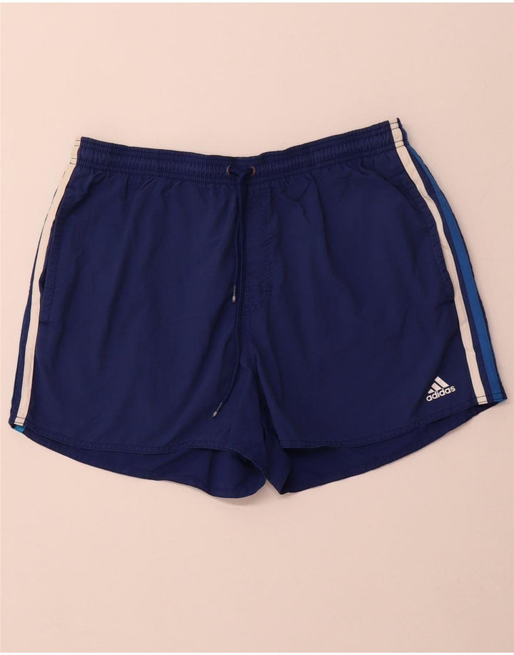 Pantaloncini da bagno da uomo ADIDAS grandi in poliestere blu navy