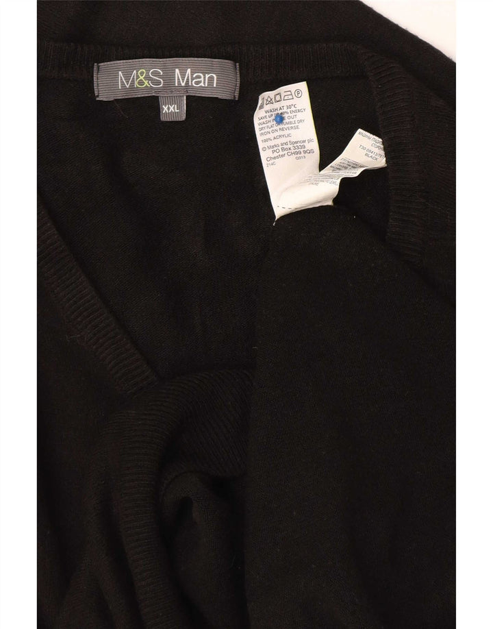 Maglione da uomo con scollo a V Marks & Spencer 2XL acrilico nero