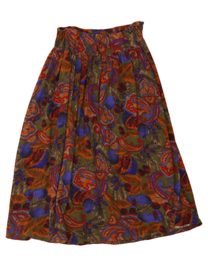 VINTAGE Womens Flared Skirt W32 Large Multicoloured Paisley Polyester Vintage Vintage and Second-Hand Vintage from Messina Hembry 