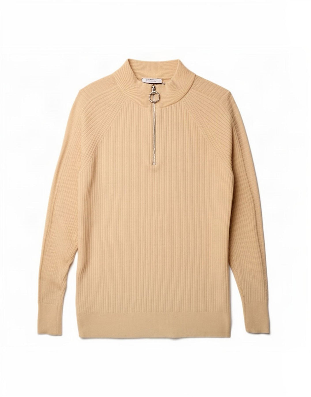 Maglione oversize con collo con zip Marks & Spencer da donna UK 10 piccolo Beige