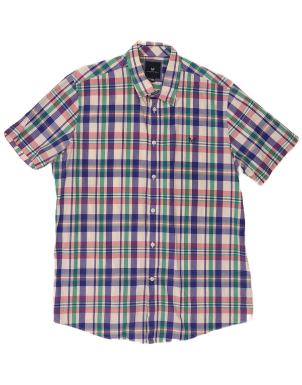 Crew Clothing Camicia a maniche corte da uomo 2XL Cotone a quadri multicolore