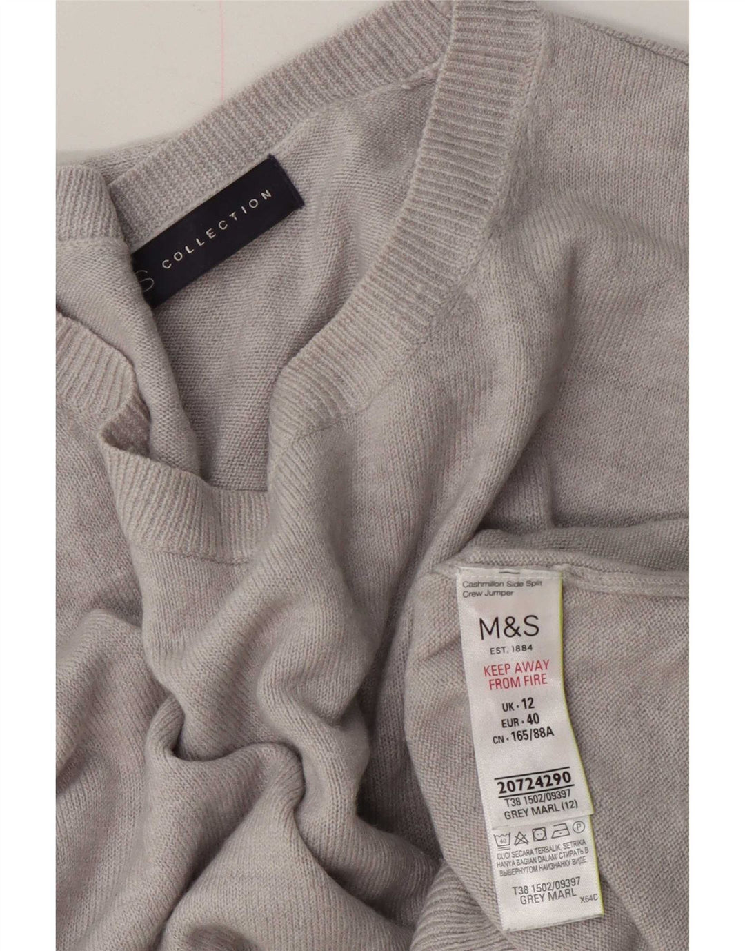 Maglione maglione girocollo da donna Marks & Spencer UK 12 Grigio medio
