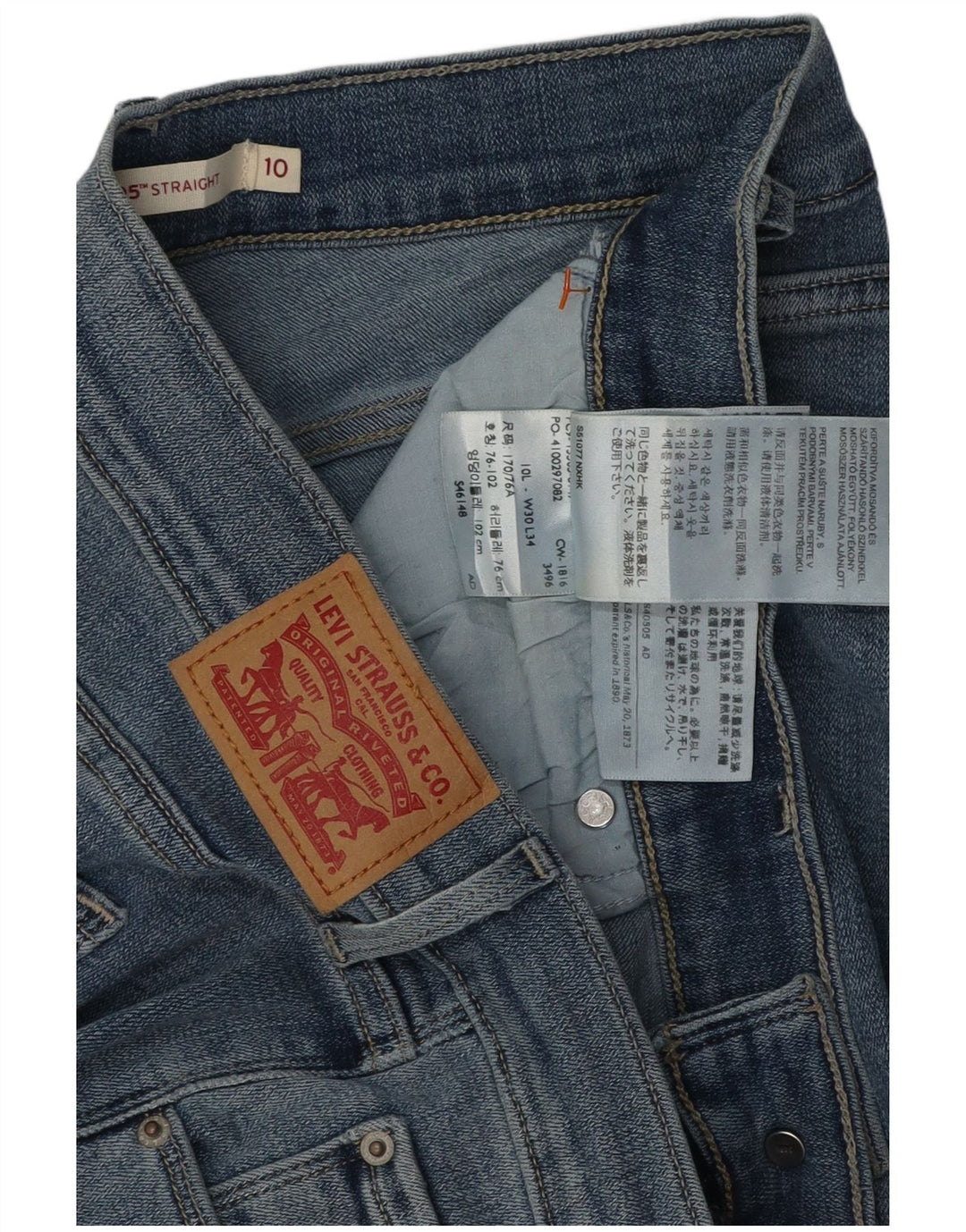 Jeans lunghi dritti da donna LEVI'S US 10 Large W30 L34 cotone blu