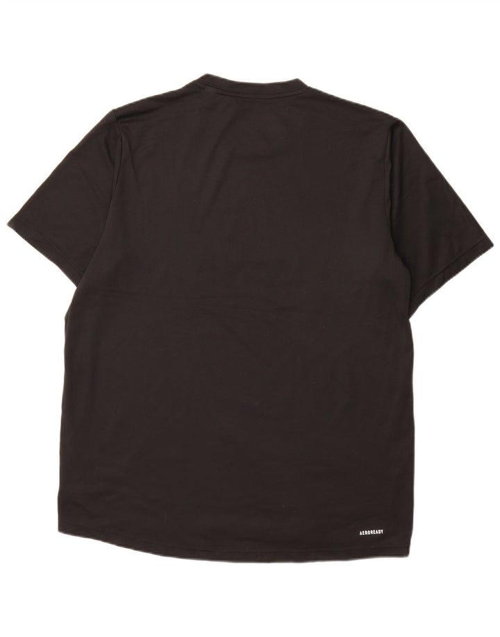 T-shirt grafica Adidas Aeroready da uomo, grande, in poliestere nero