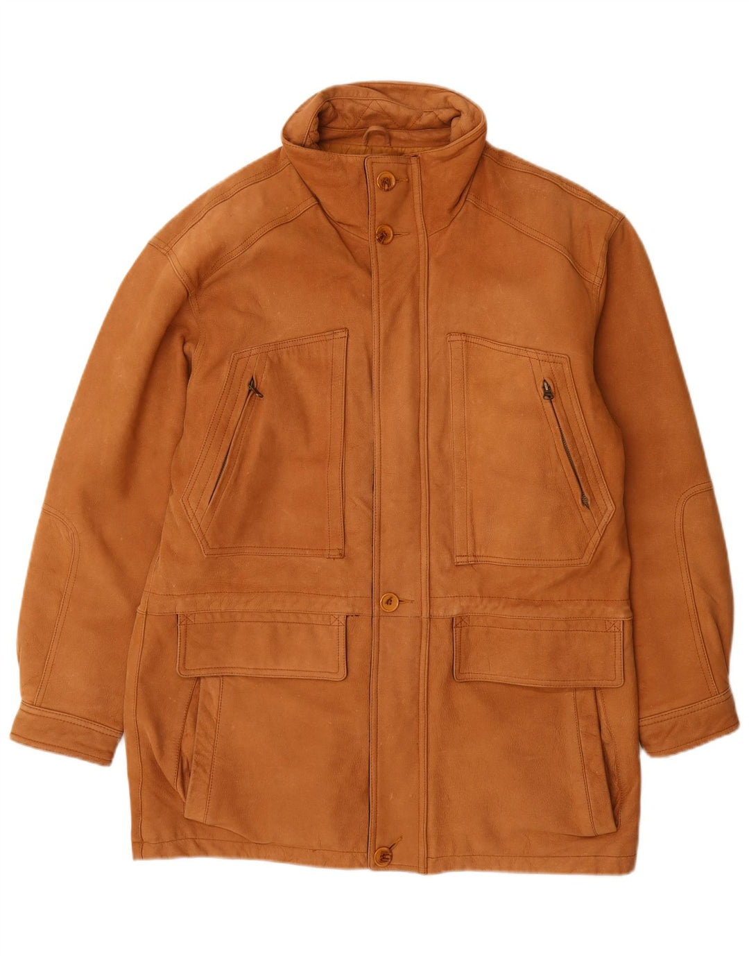 Cappotto in pelle da uomo Rover&Lakes IT 46 piccolo in pelle marrone