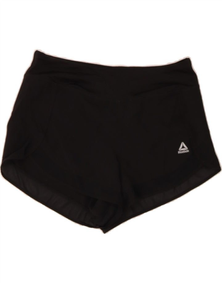 REEBOK Womens Sport Shorts UK 14 Medium Black Polyester Vintage Reebok and Second-Hand Reebok from Messina Hembry 