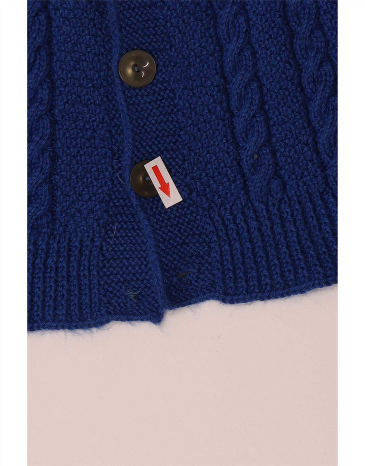 Maglione cardigan da uomo vintage blu medio