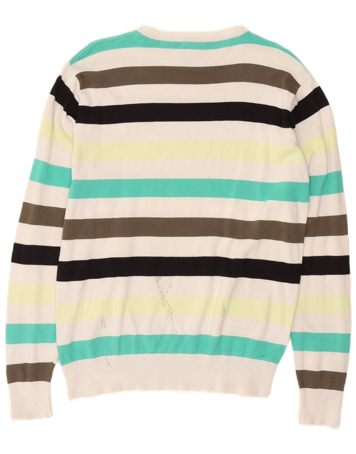 Jack & Jones Maglione girocollo da uomo a righe grandi multicolori
