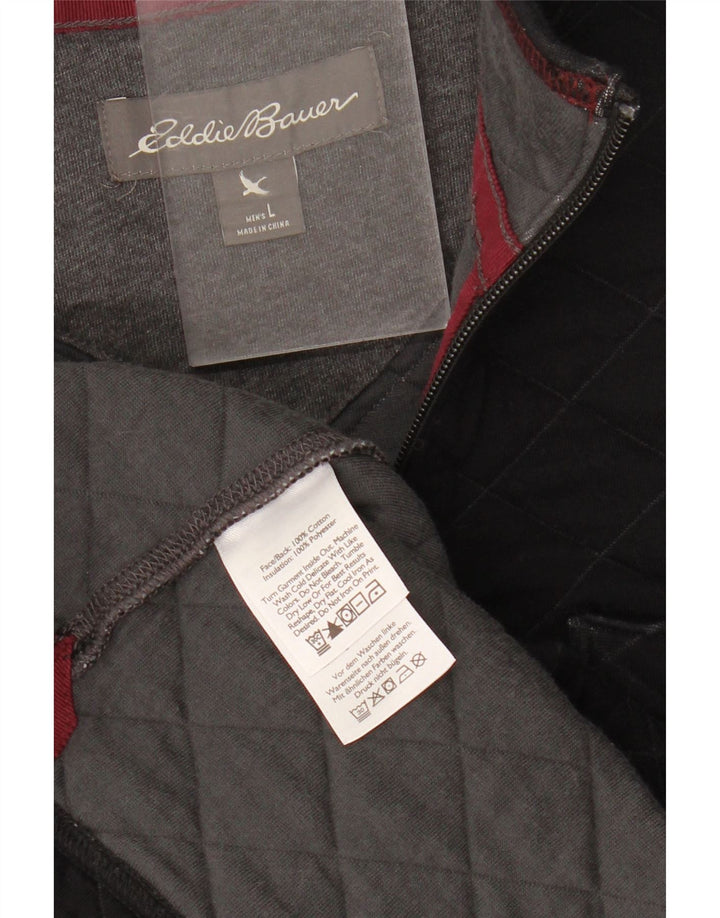 Felpa da uomo con collo con zip Eddie Bauer, grande cotone nero