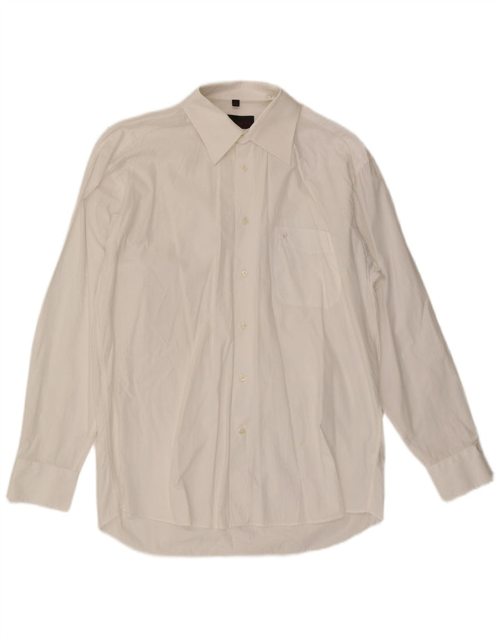 Camicia da uomo Pierre Cardin taglia 41/42 grande cotone bianco