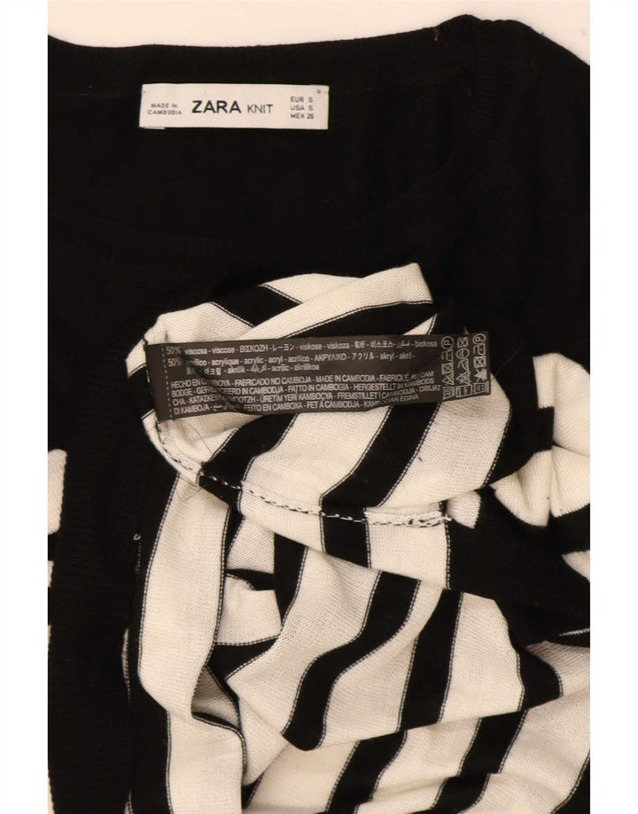 Maglione girocollo oversize da donna Zara UK 10 piccolo a righe nere