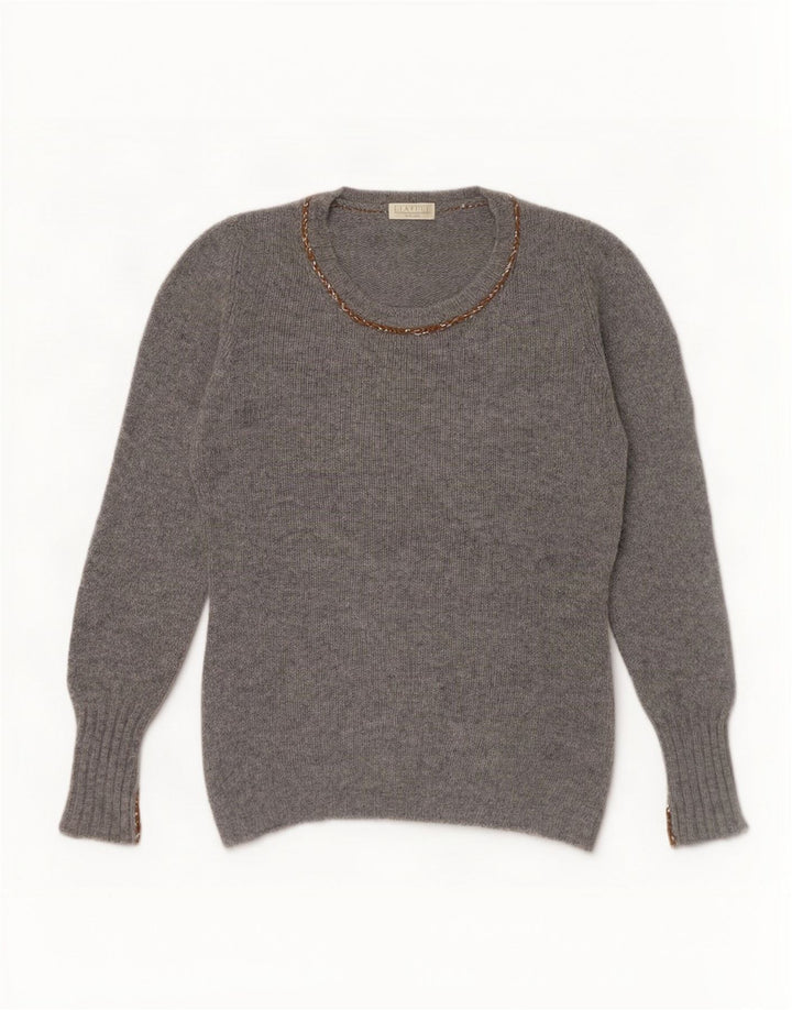 Maglione girocollo da donna Liapull IT 40 Small Grey Cashmere