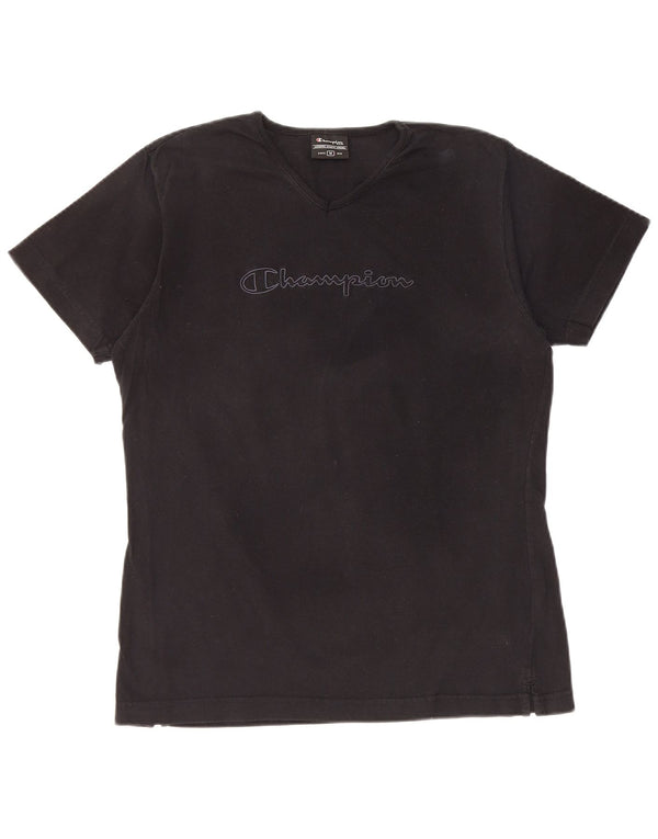T-shirt grafica da donna CHAMPION Top UK 14 cotone nero medio