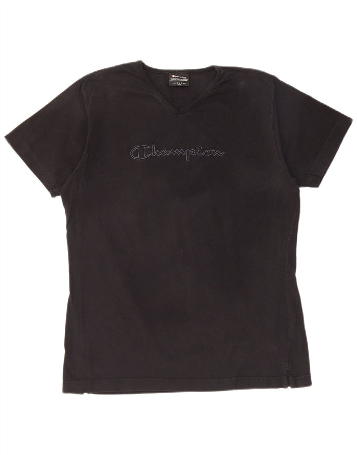 T-shirt grafica da donna CHAMPION Top UK 14 cotone nero medio