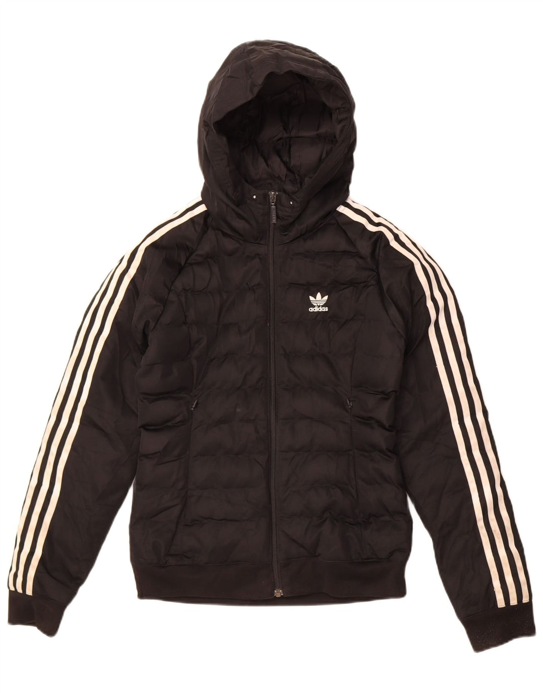 Giacca imbottita con cappuccio da donna Adidas UK 6 XS poliestere nero