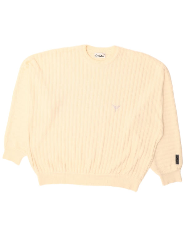 Maglione maglione girocollo da uomo Carlo Colucci EU 56 2XL Cotone beige