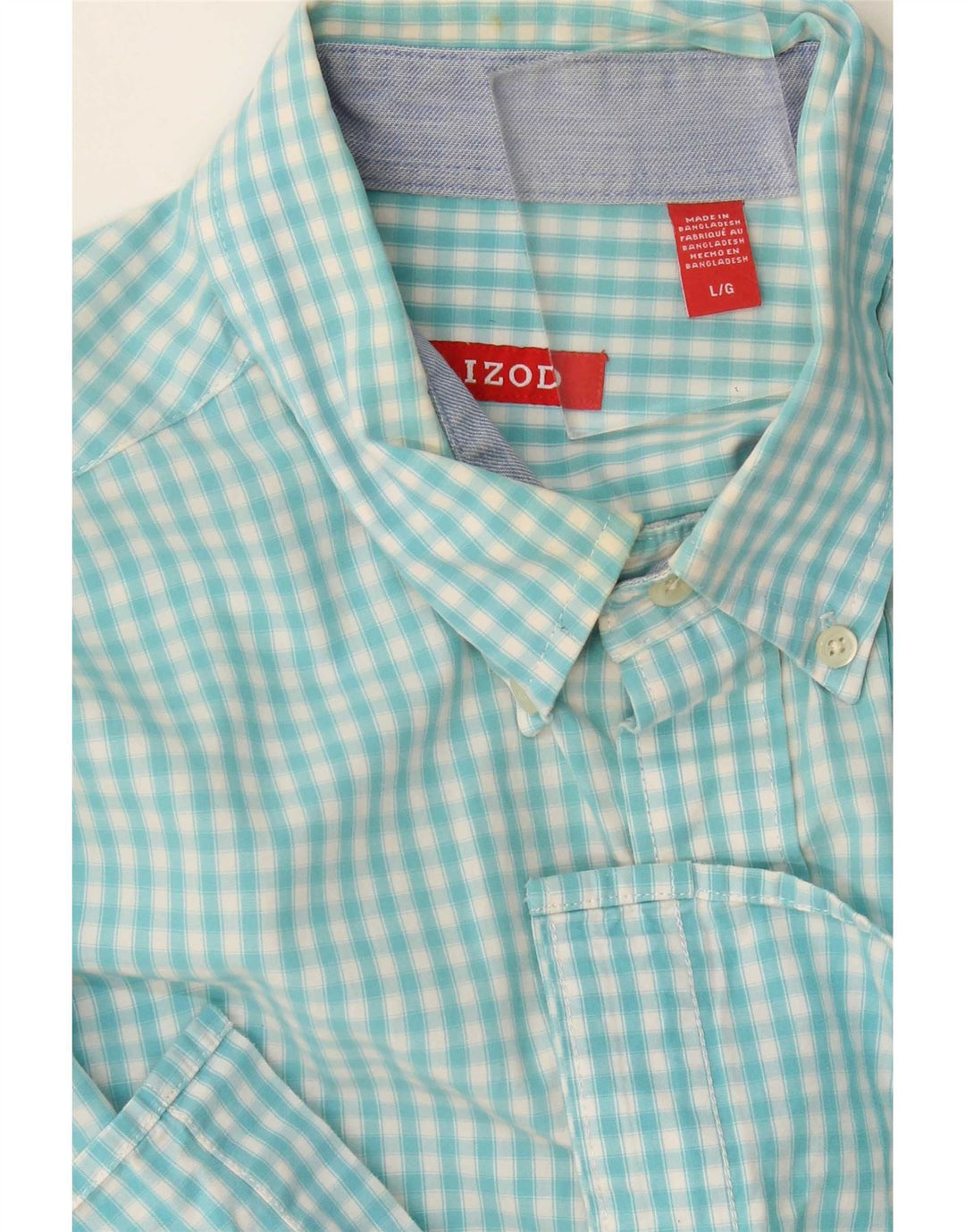 Camicia da uomo Izod grande a quadretti blu