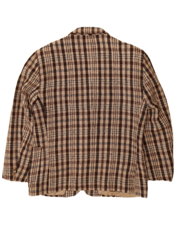 Giacca blazer da uomo a 2 bottoni Carrera UK 38 a quadri marrone medio