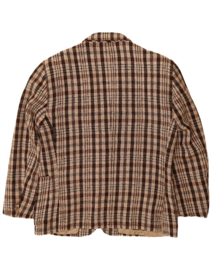 Giacca blazer da uomo a 2 bottoni Carrera UK 38 a quadri marrone medio