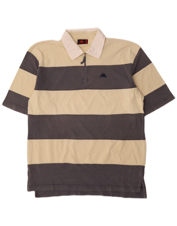 Polo Kappa Uomo Large in cotone a righe beige