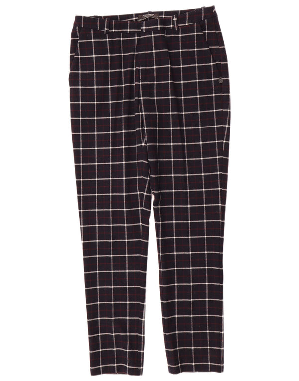 Pantaloni chino slim da donna Scotch & Soda W30 L30 blu navy a quadri