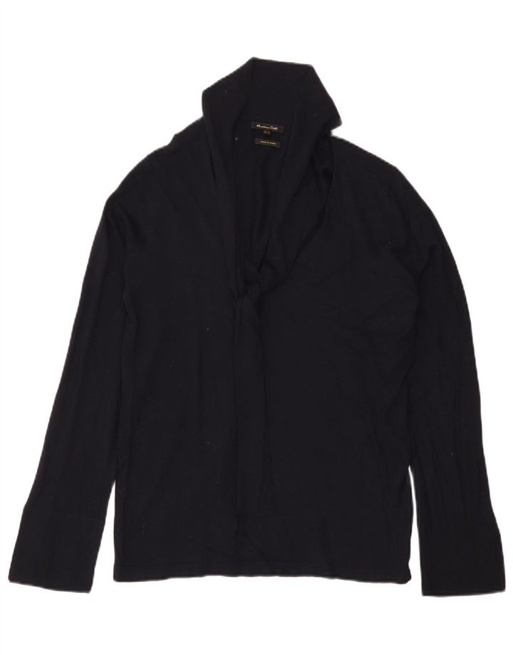 Massimo Dutti Maglione da donna con collo a scialle UK 12 Medio Blu navy