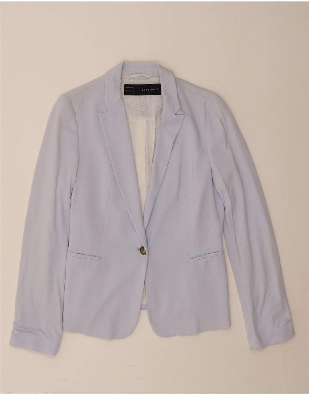 Giacca blazer a 1 bottone da donna Zara UK 14 grande viscosa blu