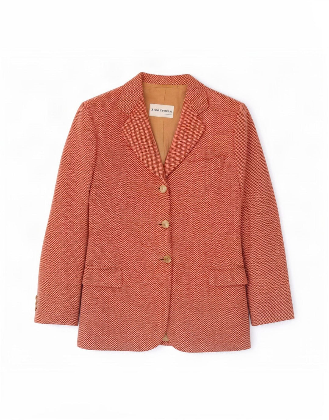 Giacca blazer a 3 bottoni da donna Aldo Savorani UK 12 rosa medio a spina di pesce