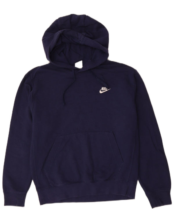 Felpa con cappuccio da uomo Nike Small in cotone blu navy