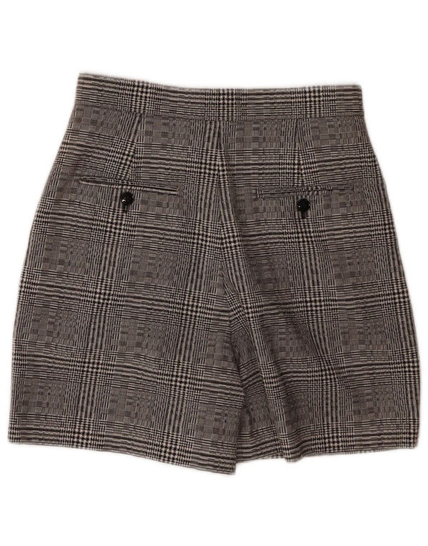 Pantaloncini chino con pegged da donna Reiss UK 8 Small W26 lana a quadri grigi