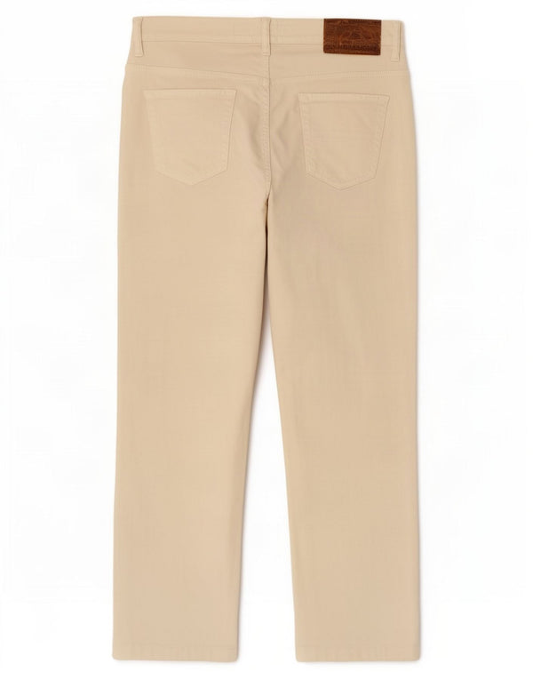 Pantaloni Cropped Dritti Donna Trussardi W28 L25 Cotone Bianco Sporco