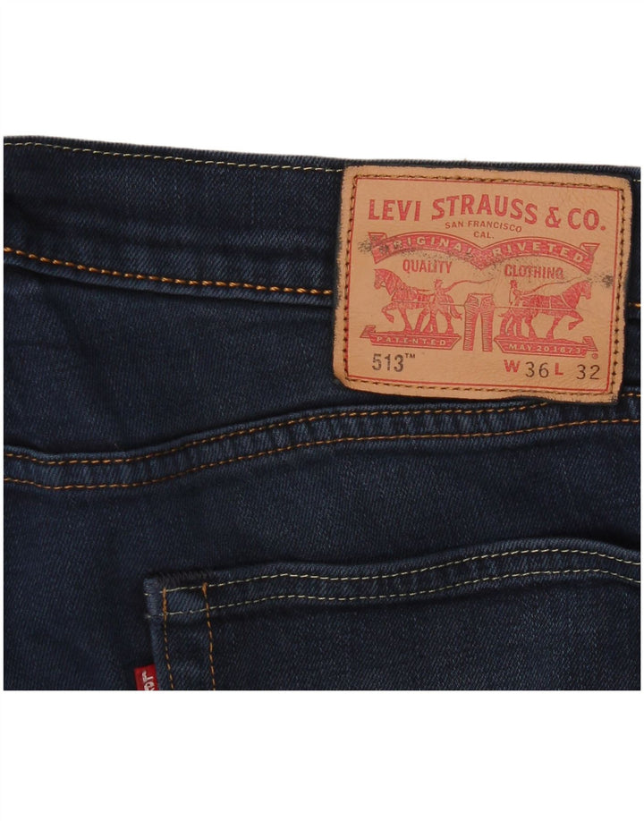 Levi's Uomo 513 Jeans dritti slim W36 L32 Cotone blu navy