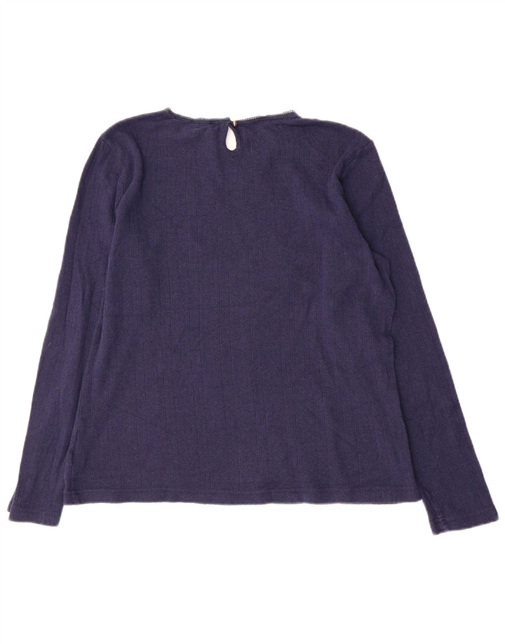 Joules Top da donna a maniche lunghe UK 16 Large Blu Navy in cotone