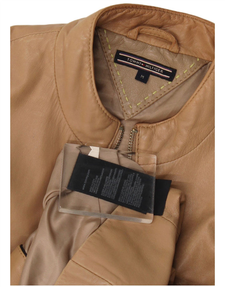 Giacca in pelle da donna Tommy Hilfiger UK 14 Pelle marrone medio