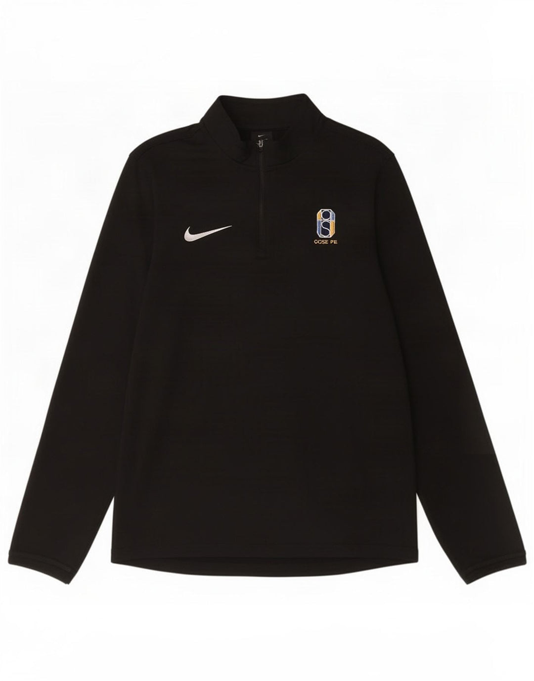 Top della tuta da ginnastica Nike da uomo con collo e zip, piccolo, in poliestere nero