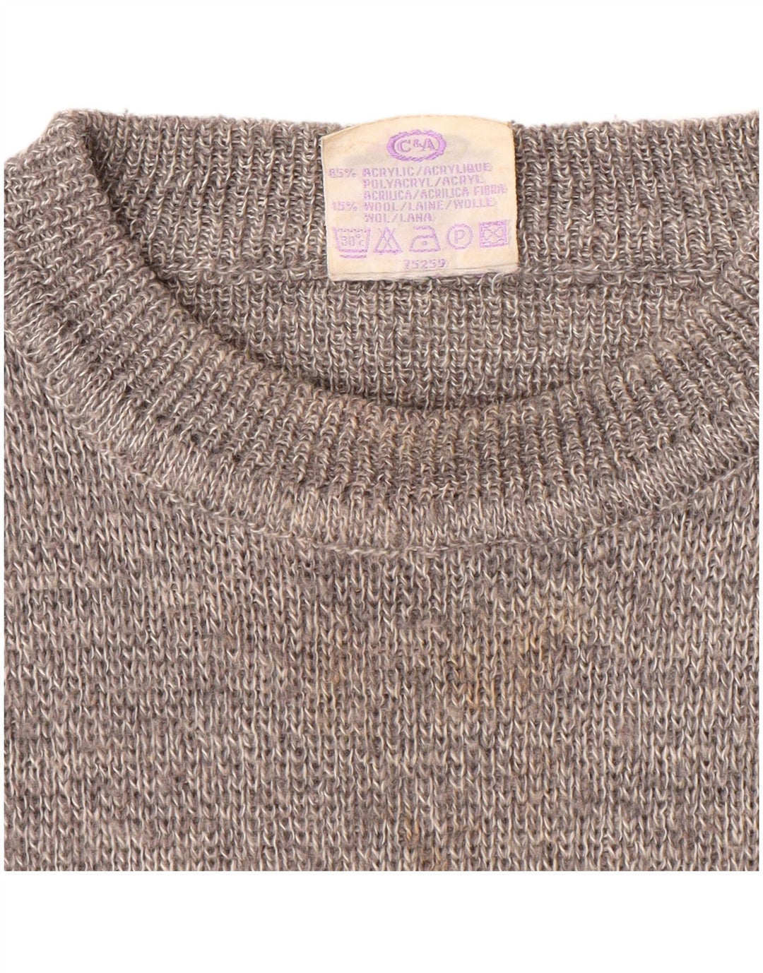 Maglione girocollo da uomo nuovo Fast EU 48/50 Acrilico a righe grigio medio