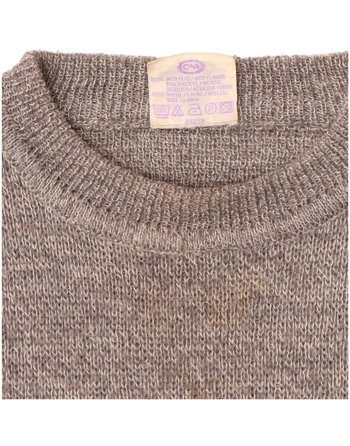 Maglione girocollo da uomo nuovo Fast EU 48/50 Acrilico a righe grigio medio