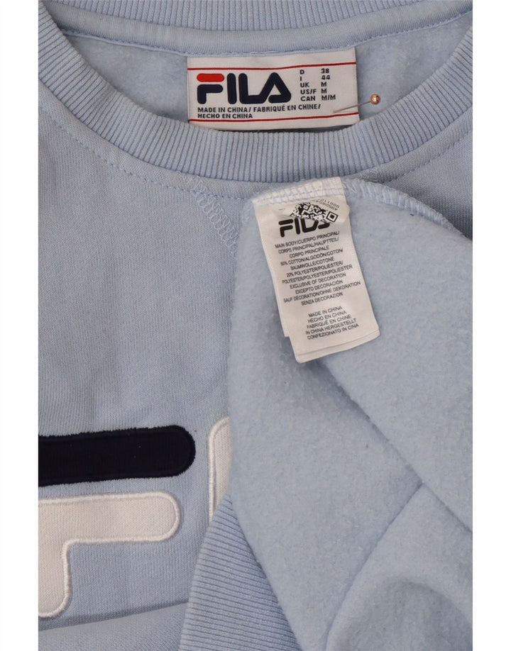FILA Felpa con grafica da donna Maglione UK 14 Cotone color block blu medio