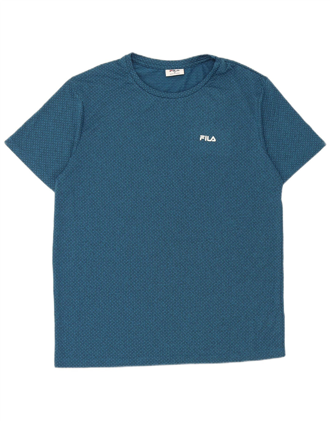 T-shirt da uomo Fila Top in poliestere maculato blu medio