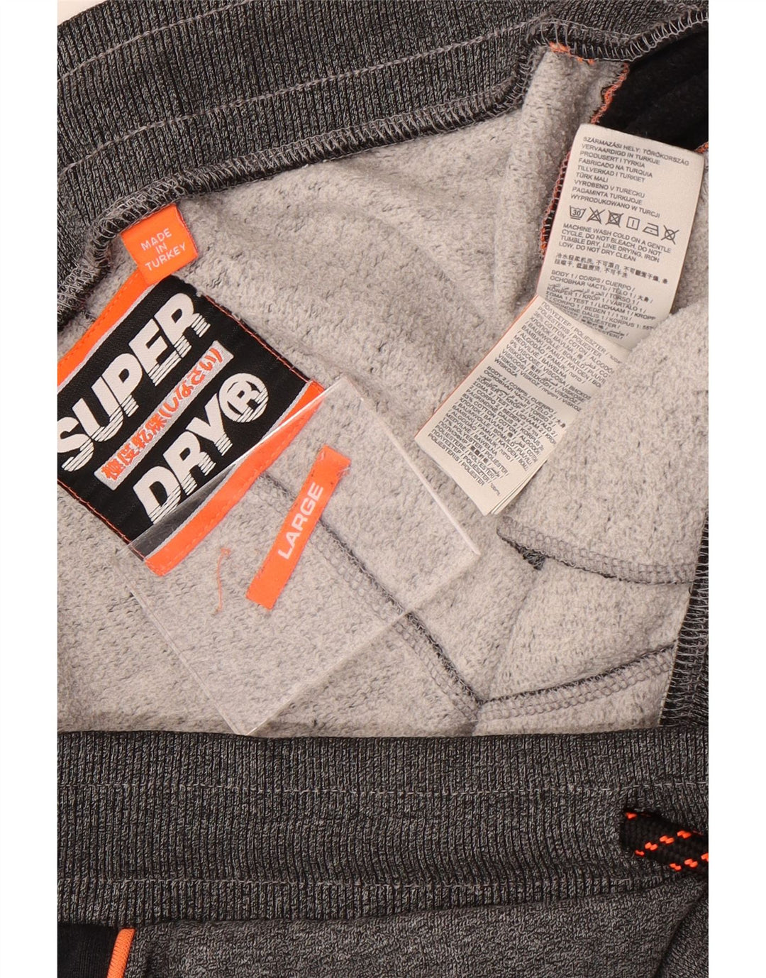Pantaloncini sportivi grafici da uomo Superdry Large in poliestere color block grigio