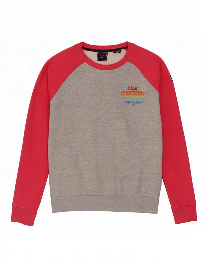 Felpa oversize da donna Superdry Jumper UK 10 Small Grey Colourblock