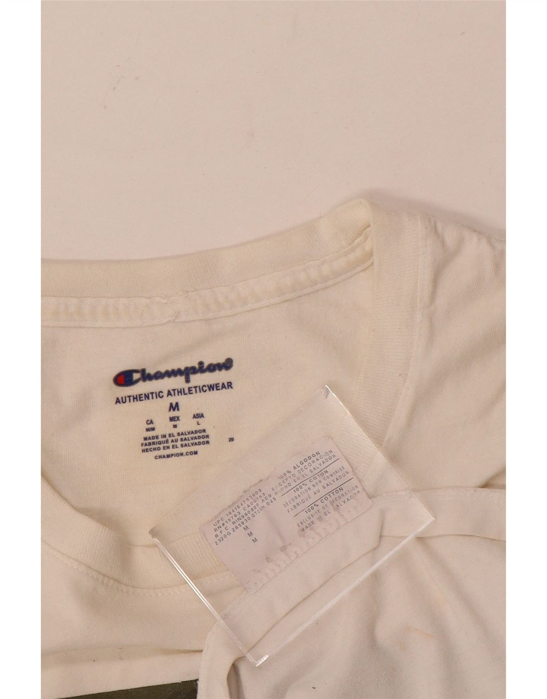 T-shirt grafica da uomo Champion Top in cotone bianco medio