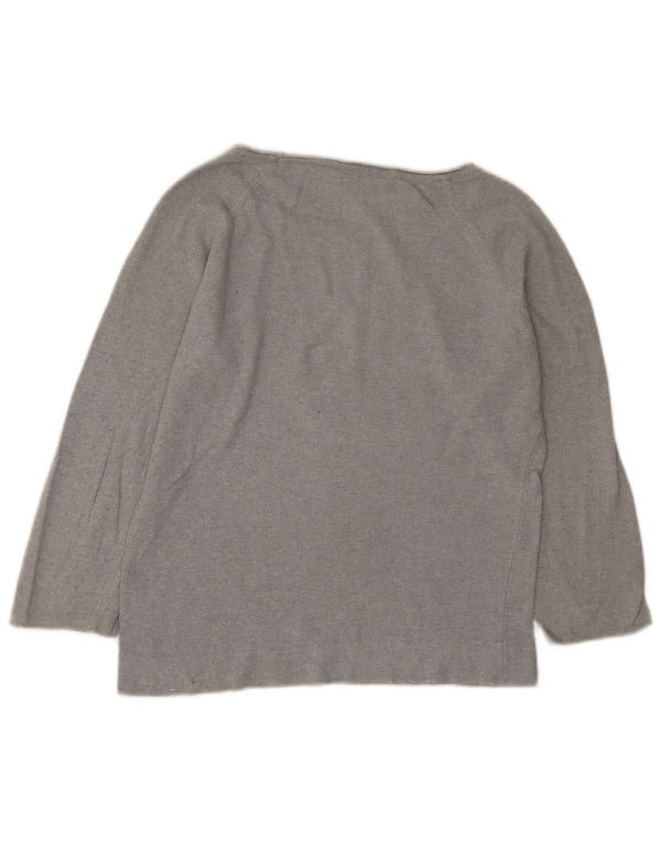 Maglione Zara da donna con scollo a barca con maniche a 3/4 UK 12 Rayon grigio medio