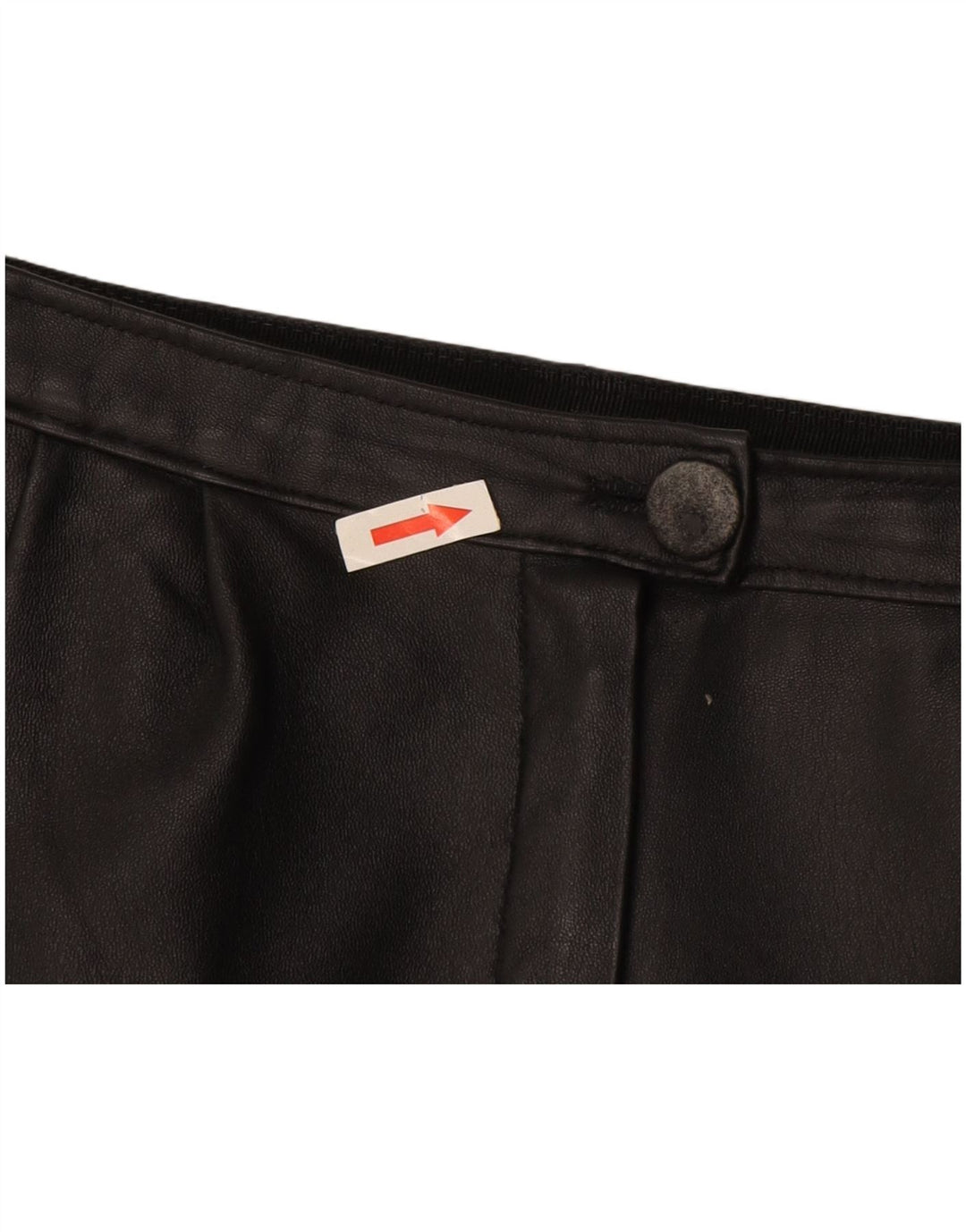 Gonna in pelle vintage da donna W28 media nera