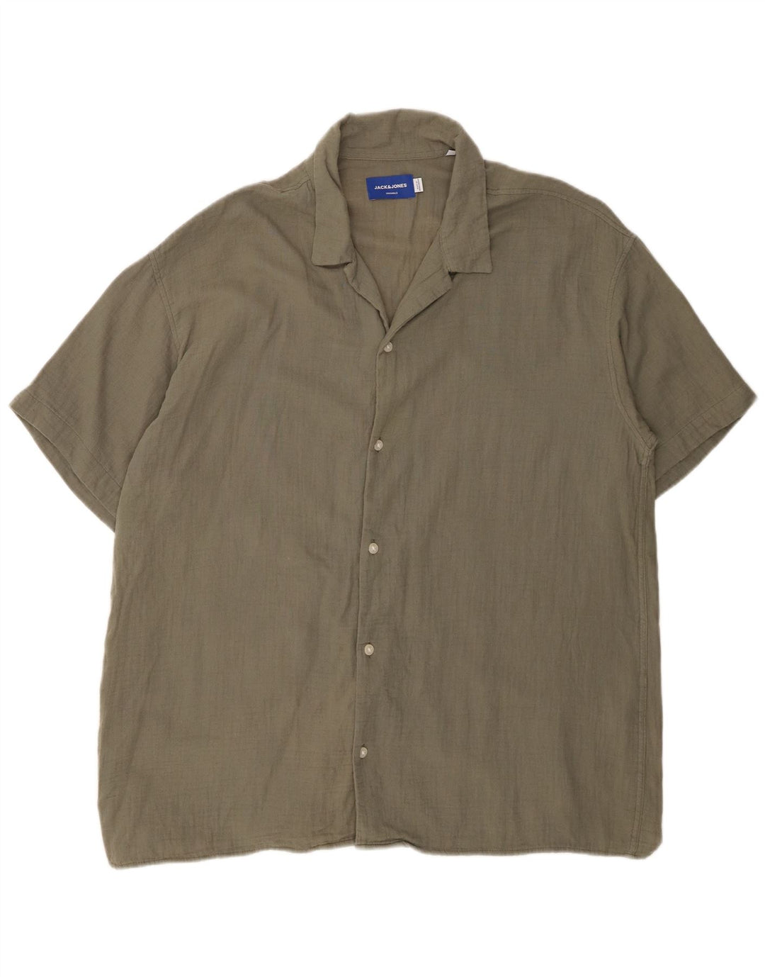 JACK & JONES Camicia a maniche corte da uomo grande in cotone kaki