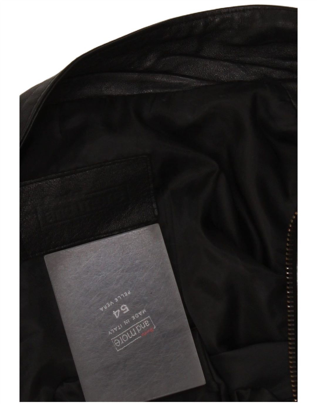 Giacca in pelle vintage da uomo IT 54 2XL Pelle nera