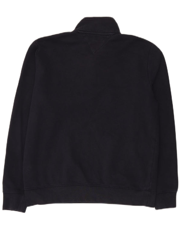 Tommy Hilfiger Uomo Felpa con collo grafico con zip Maglione medio blu navy