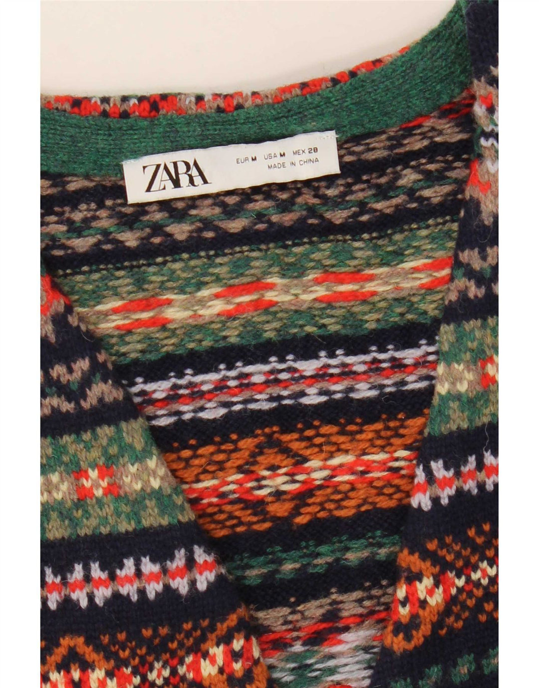 Gilet corto da donna Zara UK 12 medio in lana multicolore